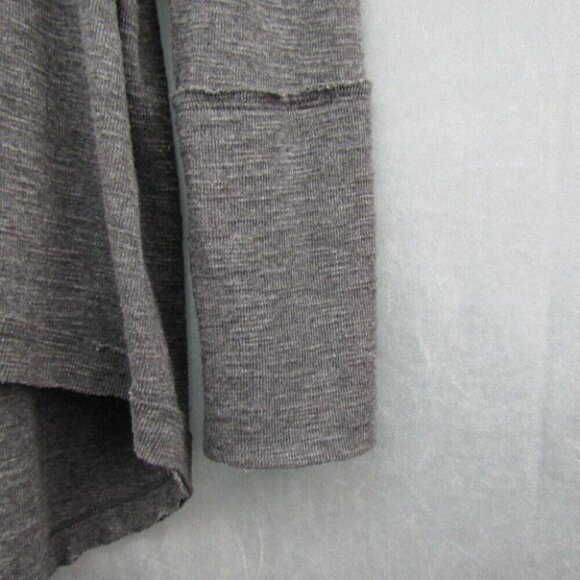 Free People We The Free Gray Split Back Turtleneck Tunic Top Size L Long Sleeve - Picture 4 of 10